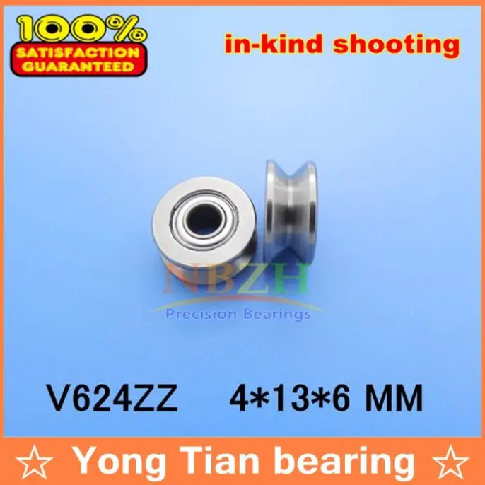 

Free Shipping NBZH Bearing High Quality V624ZZ V Groove Steel Roller Bearings 0.157 Inch Ugroove 4*13*6 Mm V624 624VV 624ZZ