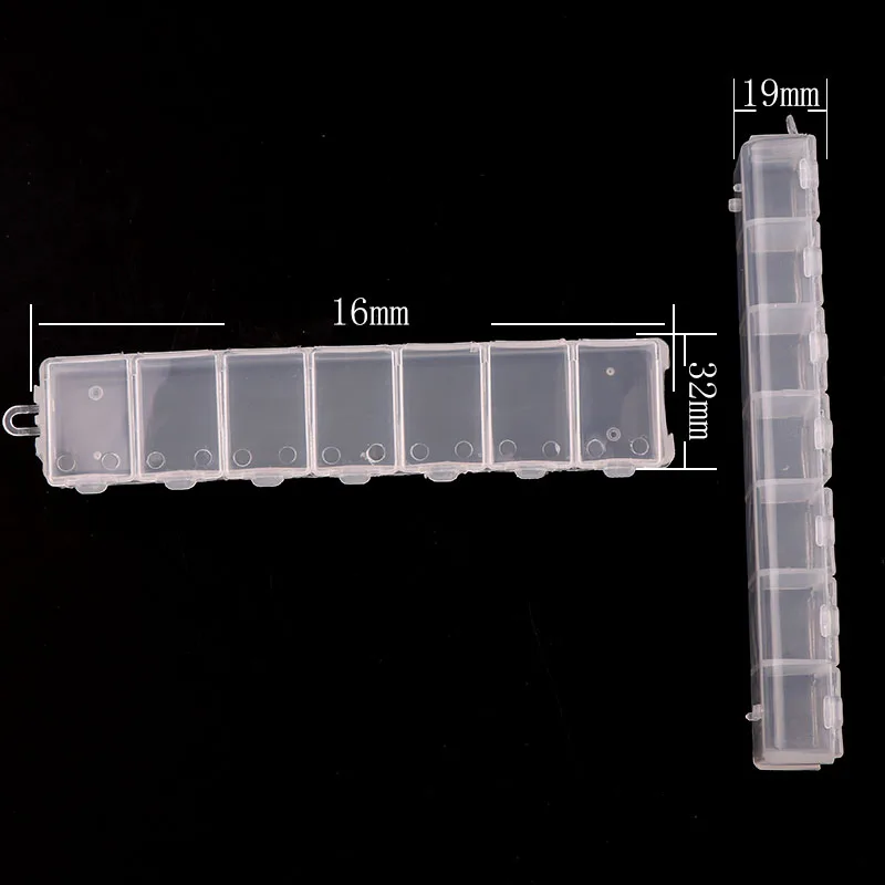 7 Grids Transparent Plastic Rectangle Storage Box DIY Nail Art Tips Decoration jewelry Tools Case Container