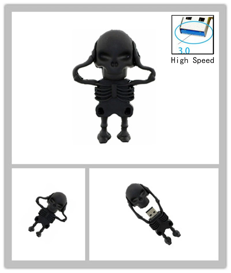 Usb 3.0 Pendrive 64GB Kreatif, USB Pen Drive Tengkorak Kartun, Pendrive Tengkorak, USB Flash Drive 64GB/32GB/16GB/8GB/4GB,U Disk