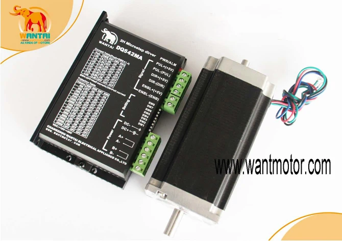 

1AXIS Wantai Nema23 Dual Shaft 57BYGH115-003B Stepper Motor 3Nm 425oz-in&Driver DQ542MA 50V 4.2A engraving cutting machine