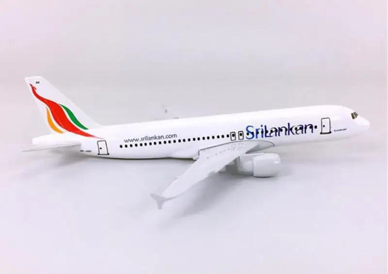 20cm Aircraft Airbus Sri Lanka A320 SriLankan Airlines Alloy Plane with Wheel Model Toys Children Kids Gift for Collection