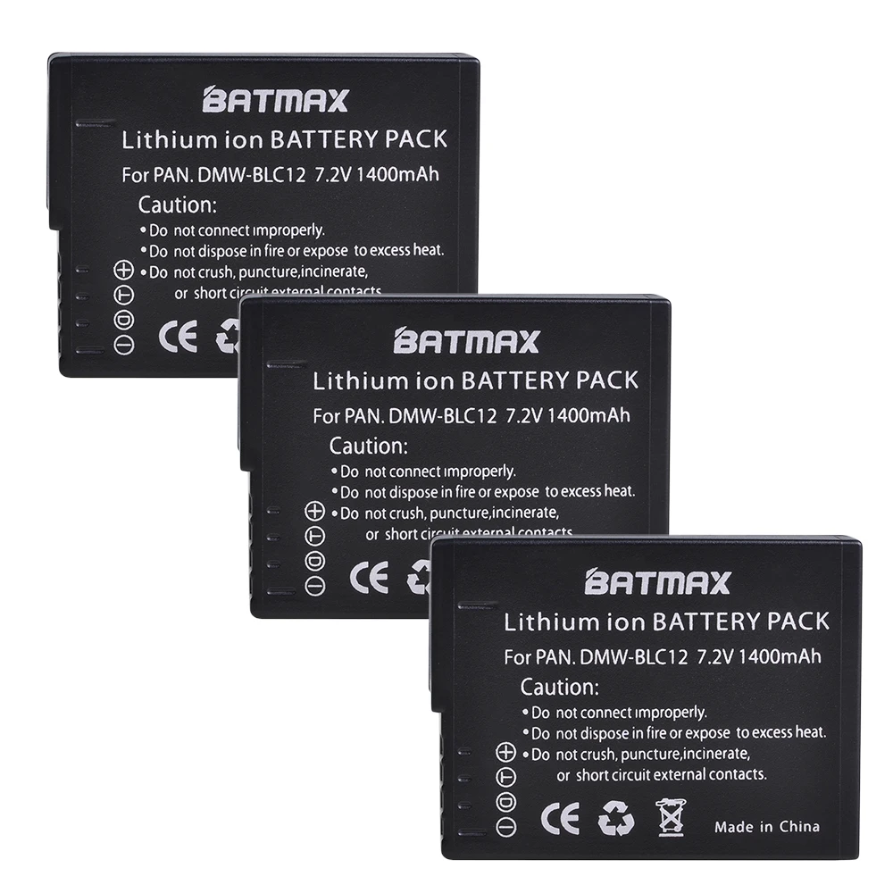 3Pcs DMW-BLC12 DMW BLC12 Battery + LCD Dual Charger for Panasonic Lumix DMC-FZ200,DMC-FZ1000,G5,G6,G7,DMC-GX8,DMC-G85,DMC-GH2