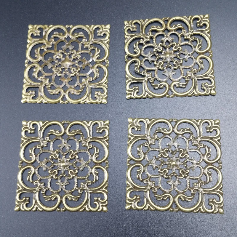 20pcs/lot 40mm  Filigree square  Wraps Connectors Embellishments Findings Wraps Connectors For DIY Jewelry Making