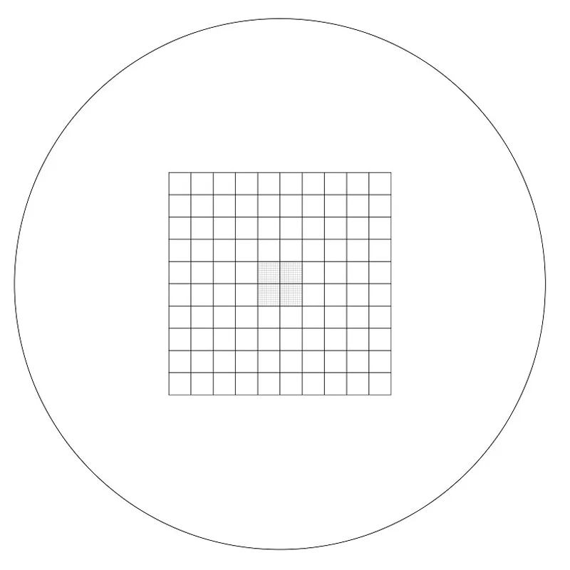 マイクロメータリリーレチクル,934mm,1mm,0.1mm
