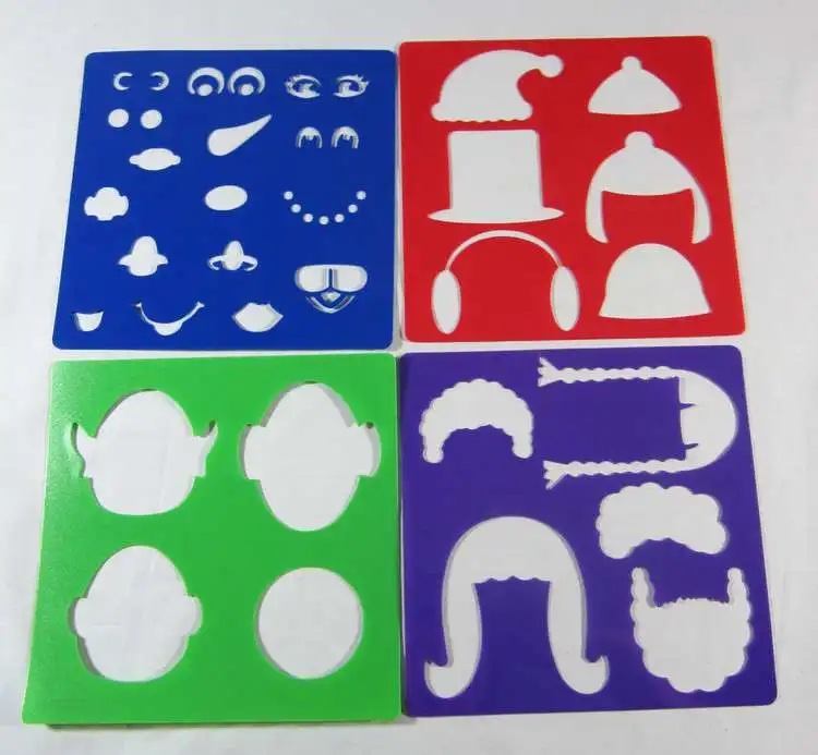 Children Puzzle Early Painting Funny Face Drawing Board Sketchpad Toy Stationery Template Tools Plastic Unisex Hot Sale 2021