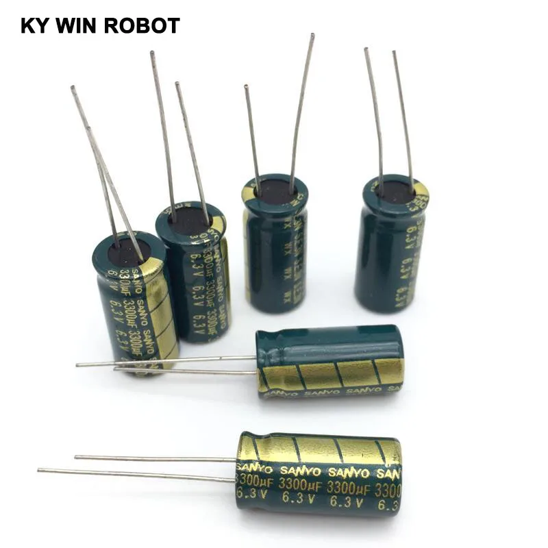 

10 шт./лот 6,3 V 3300 мкФ 10*20 высокочастотный низкоимпедансный алюминиевый электролитический конденсатор 3300 мкФ 6,3 v