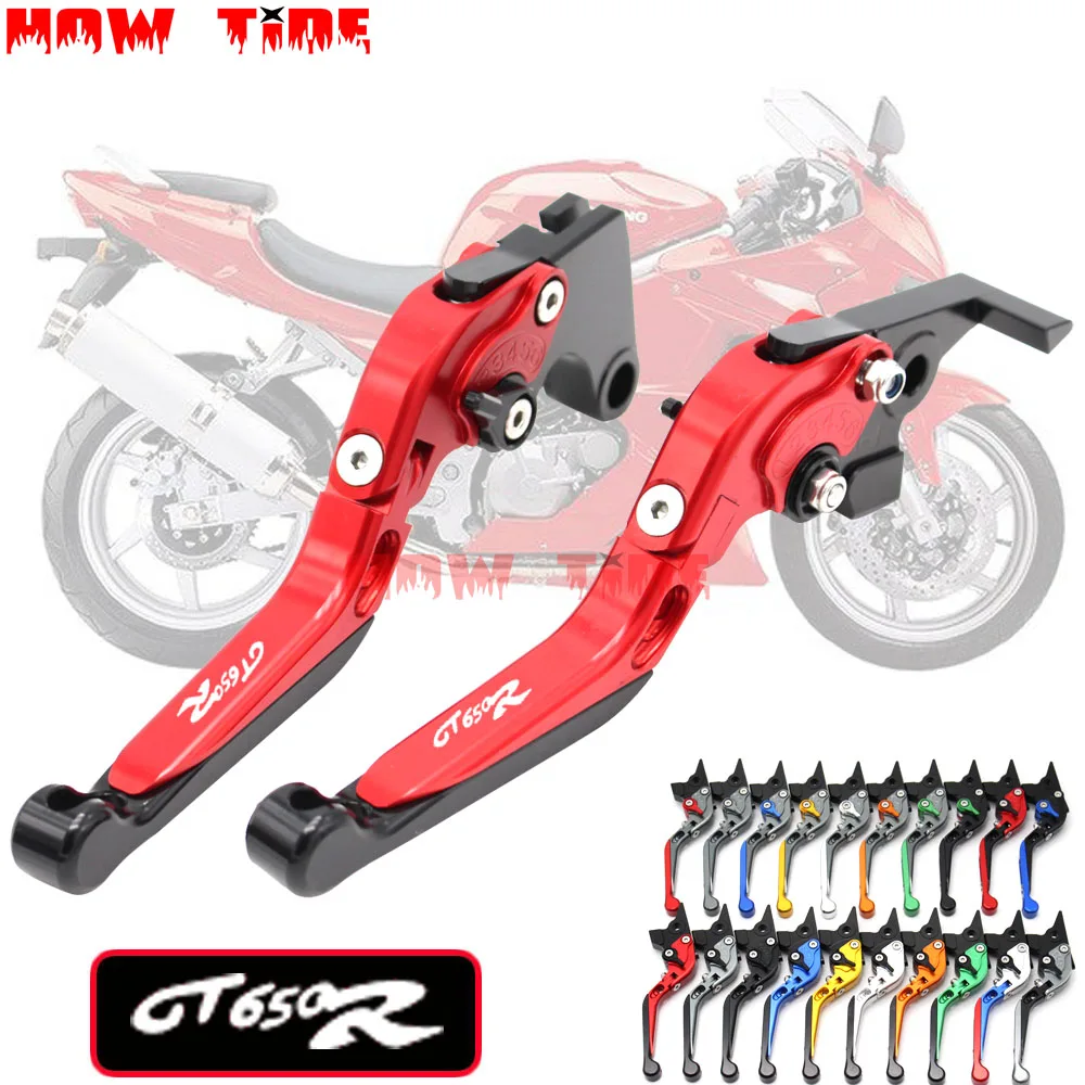 Laser Logo(GT650R ) CNC Adjustable Folding Motorcycle Brake Clutch Levers For HYOSUNG GT650R GT 650R 2006 2007 2008 2009