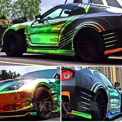 HOHOFILM Black Chrome Rainbow Holographic Film Car Wrap vinyl Rainbow vinyl car wrap Film Auto wrapping Sticker