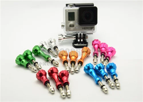 6 pieces/lot purple Stainless Steel Gopro Adjustment Screw For GoPro Hero HD Hero1 Hero2 Hero3 Free Shipping