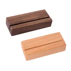 Soporte de madera para exhibición de fotos con números, soporte para tarjetas de visita, Clips para notas, organizador de escritorio para oficina, cena, fiesta, #723