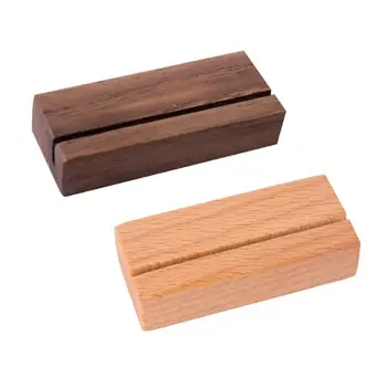 나무 숫자 사진 디스플레이 스탠드 명함 홀더 이름 메모 클립 사무실 책상 홀더 저녁 파티 #723