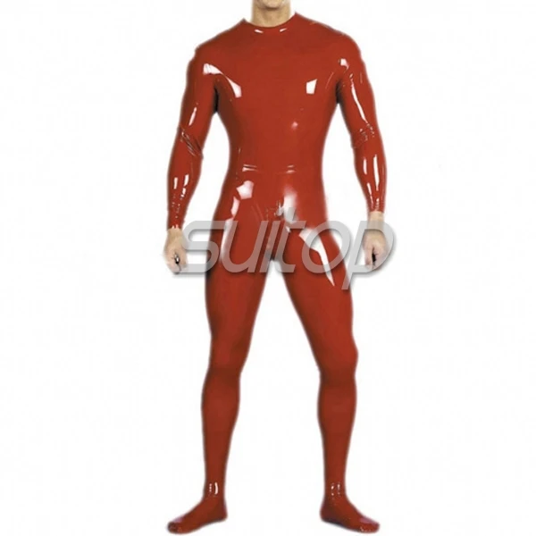 

Suitop men's latex catsuit with socks(high quanlity latex) back zipper