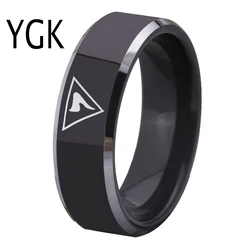 YGK Wedding Jewelry Freemason Ring 14th Degree Masonic Tungsten Rings for Men's Bridegroom Wedding Engagement Anniversary Ring