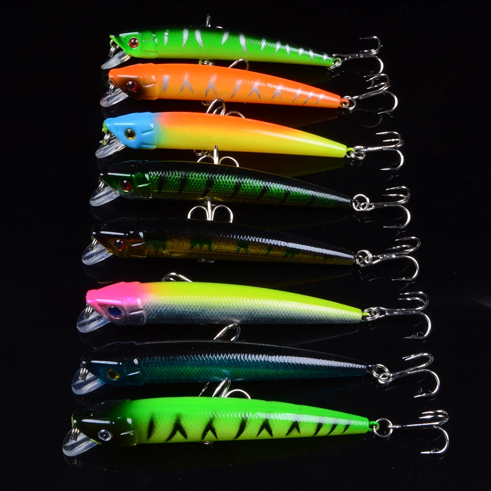 Hard Baits Artificial 59pcs Mixed 9 Different Models Popper Minnow VIB Fishing Lures Set Lifelike Bass Crankbait Fishing Tackle