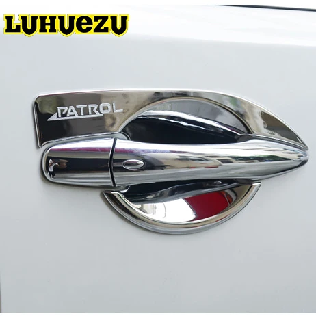 4pcs For Nissan Patrol Y62 Armada Accessories Chrome Door Handle Bowel Cover Styling Trim