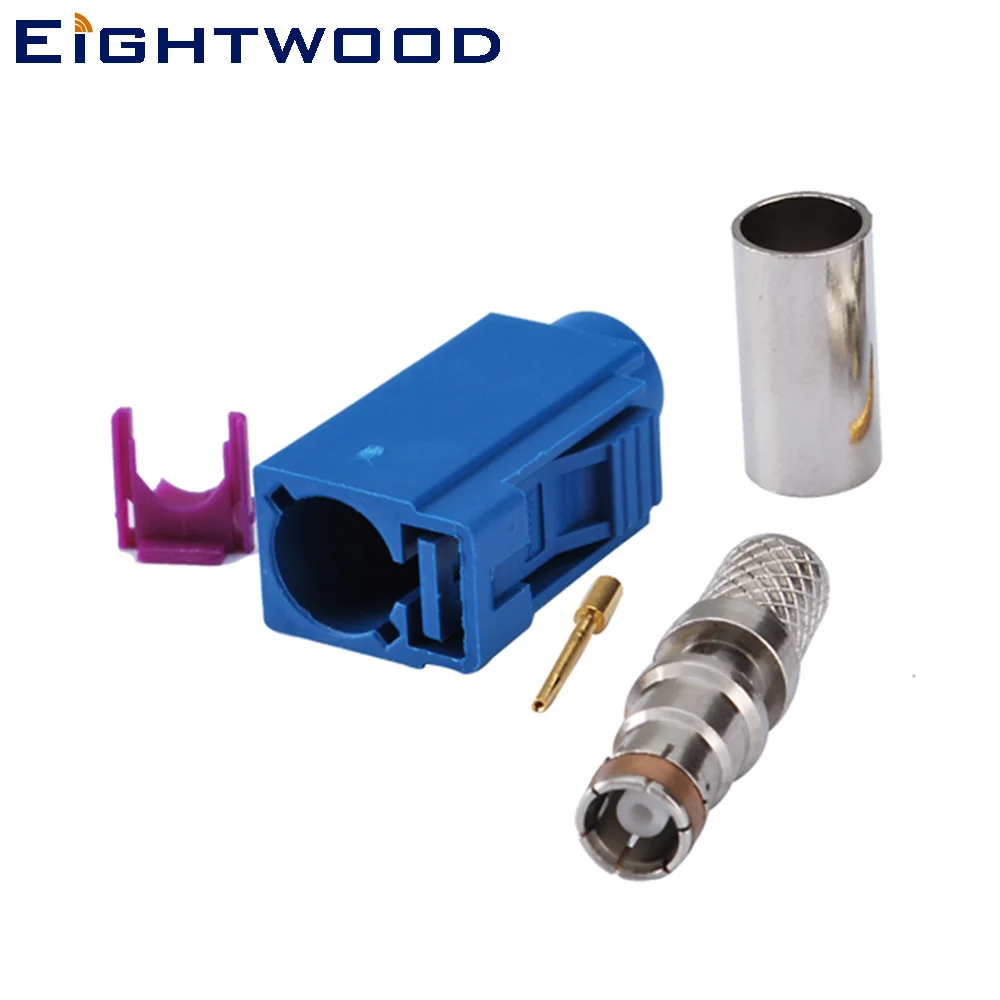 

Eightwood Fakra C Crimp Jack Female RF Coaxial Connector Adapter Crimp RG58 LMR195 Cable for Blue GPS Telematics or Navigation