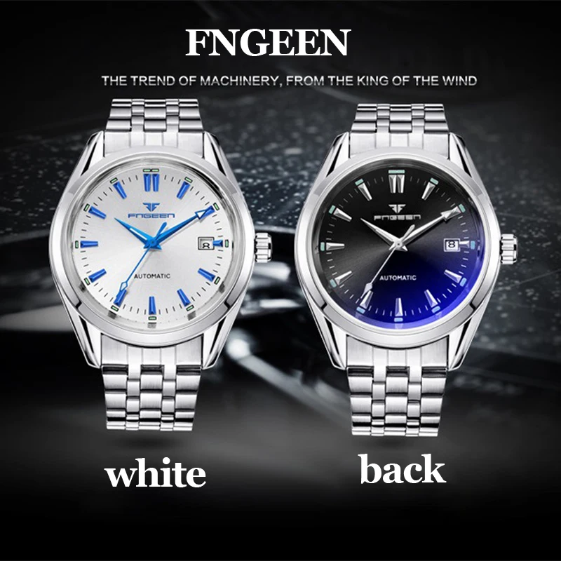 FNGEEN Luxury Men Watches Self Winding Tourbillon Wristwatch Date High Quality Waterproof Automatic Hodinky Mechanical Watches