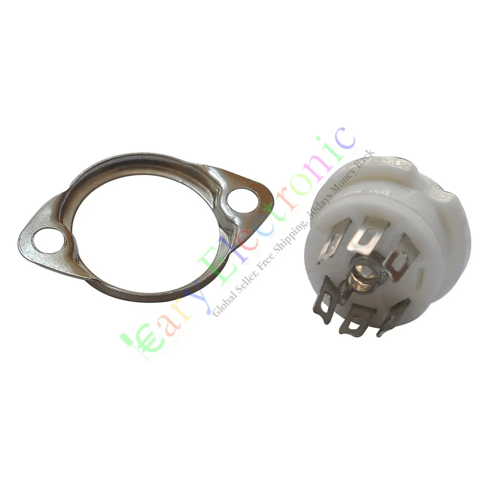 Wholesale and retail 20pc 6pin Ceramic vacuum tube sockets valve HIFI audio amplifier DIY radio parts free shipping