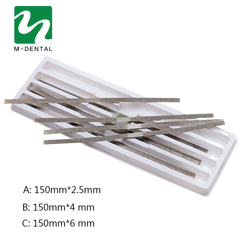 12Pcs/box Dental Metal Polishing Strips Single Side Of Diamond Sanding Surface Abrasive Polishing Stick Dentist Material