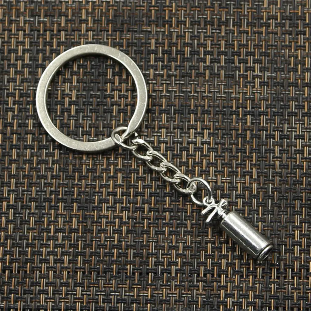 New Fashion Men 30mm Keychain DIY Metal Holder Chain Vintage Fire Extinguisher Fireman 23x6x6mm Silver Color Pendant Gift