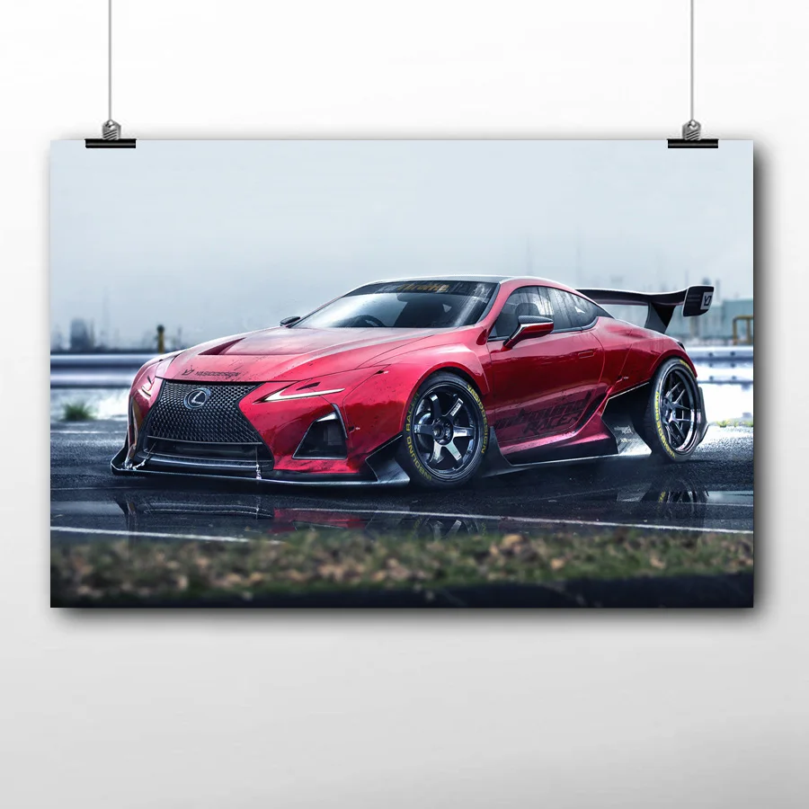 Supercar Lexus LC500 Video Games Artwork Sport Car Posters and Prints Canvas Wall Art Painting For Living Room Decor Unframe