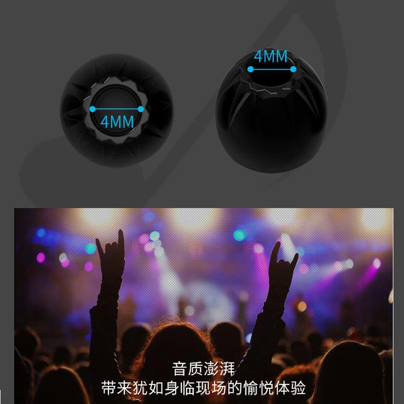 In-Ear-Ohrkappen für KZ-Kopfhörer, Silikon-Abdeckungen, Ersatz-Ohrhörer-Spitzen, Ohrhörer, Ohrstöpsel, Ohrpolster, Kissen, 6 Stück/3 Paar – Detail 4