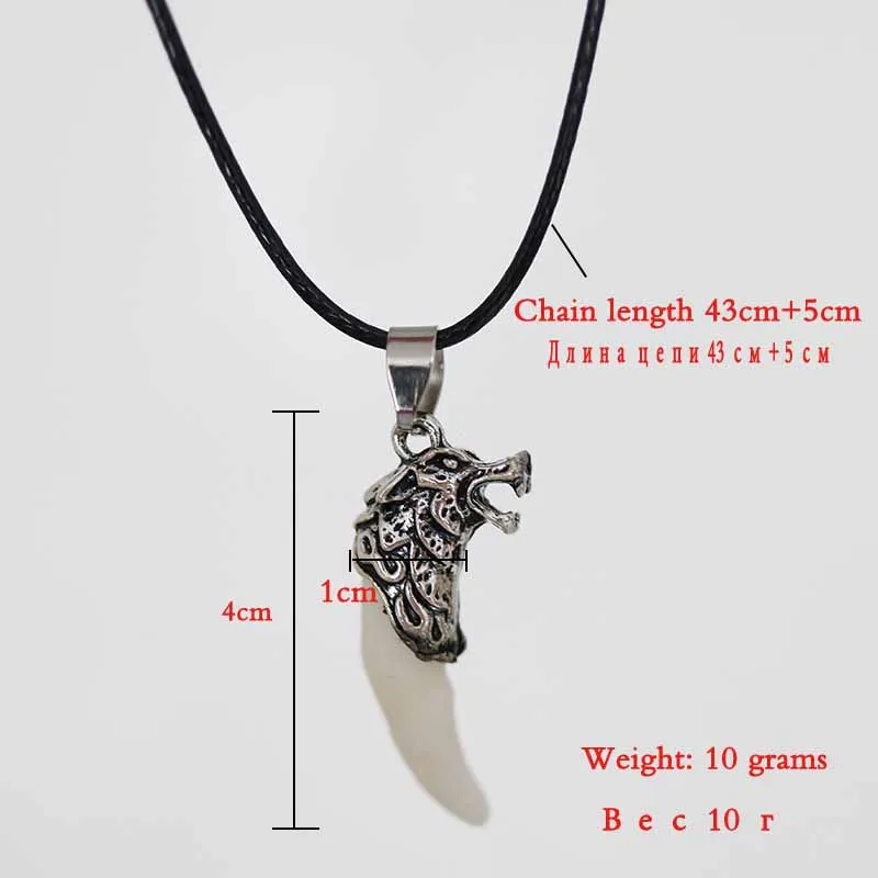 Punk Fashion Brave Men Wolf Tooth Spike Pendant Necklace Women Men Jewelry Fang Tooth Amulet Pendant Necklace