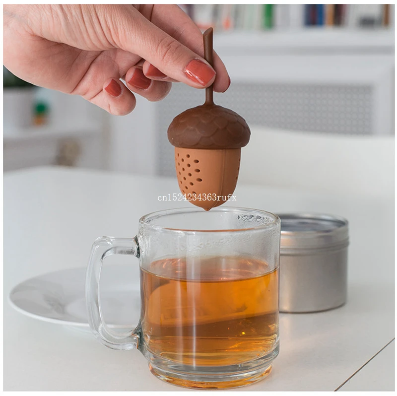 100pcs Acorn Tea Infuser Silicone Acorn Shaped Tea Strainers Loose Leaf Mug Strainer Cup Steeper Tea Accessories