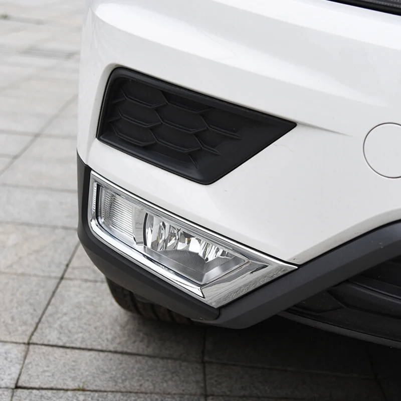 For Tiguan L Tiguan MK2 2016 2017 2018 ABS Chrome Car head front fog light lamp frame panel Cover Trim car styling Accessories 2