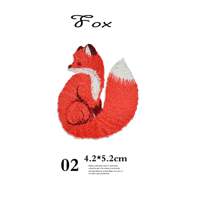 AHYONNIEX Marke Eisen Auf Bestickt Niedlich Fuchs Patches Kleidung Taschen DIY Applique Stickerei Parches Eisen Patch für Kleidung – Detail 4