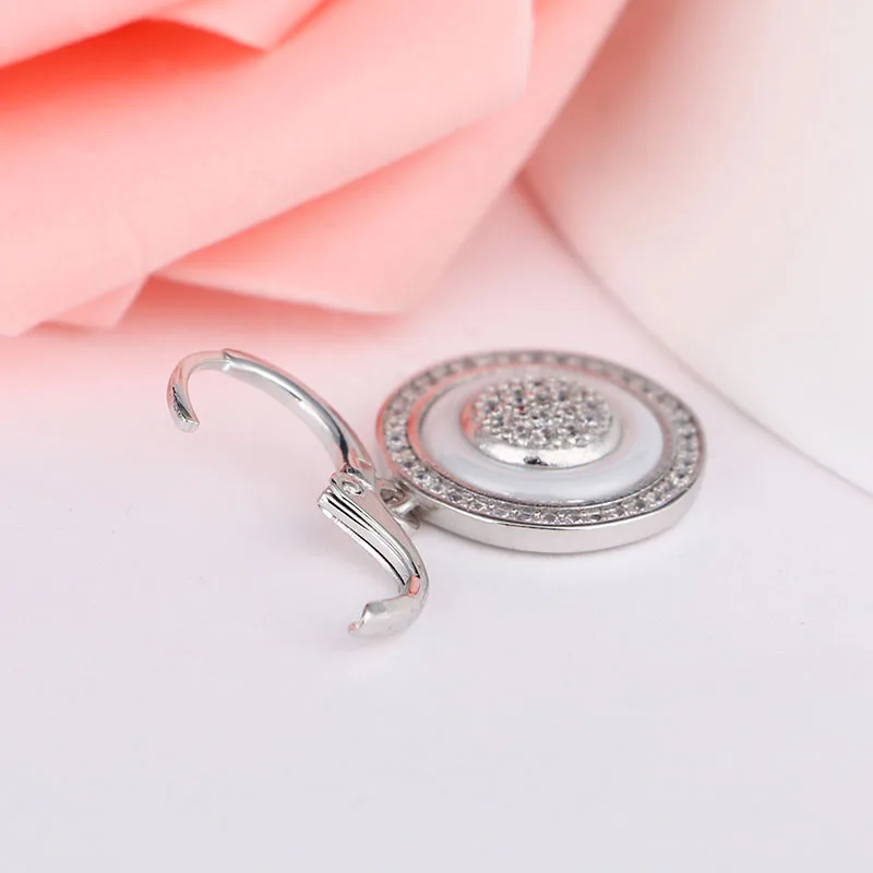 White Blue Pink Hoop Earrings for Women 2019 New Circle Geometric Ceramic Round Earring Elegant Jewelry Wedding Jewelry Gifts
