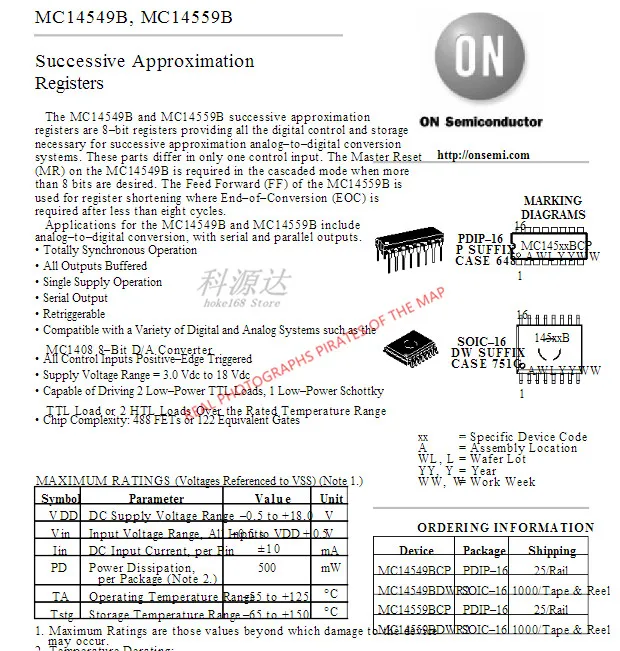 5 cái/lốc MC14559B 14559B SOIC16 MC14559BDW Còn Hàng