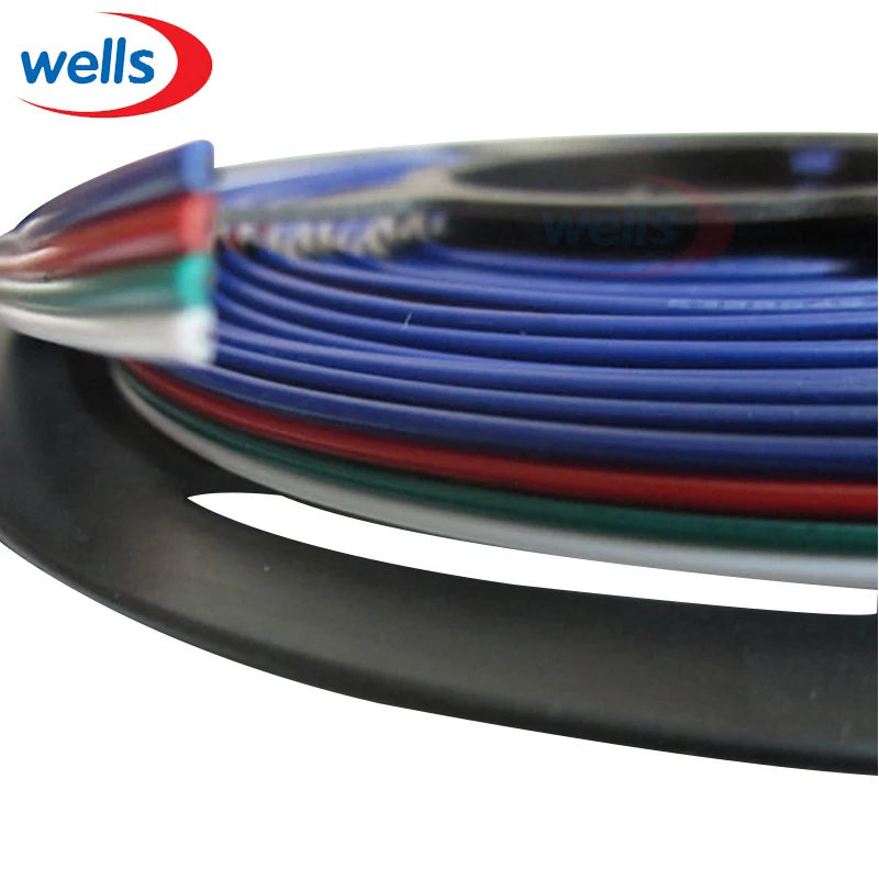 

2M 5M 10M 2Pin 3Pin 4Pin 5pin Extension Wire 22 awg Wire, RGB + White Wire Cable For DC 5V 12V 24V 3528 5050 LED Strip