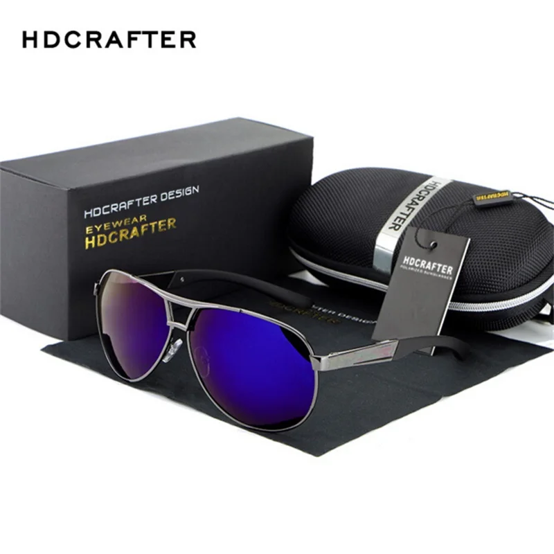 HDCRAFTER Men Polarized Sunglasses Brand Designer Luxury Brand Vintage Sun Glasses oculos de sol feminino masculino Mens Glasses