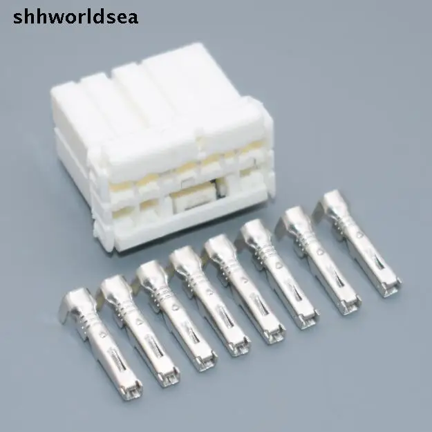 shhworldsea 5/30/100sets 1.8mm 8p auto 8pin plastic housing plug wiring harness female connector 173850-1