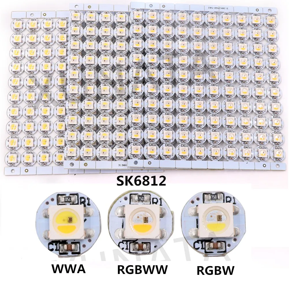 10~1000pcs 4-Pin WS2812B WS2812 LED Chip & Heatsink Board DC5V 5050 RGB WS2811 IC Built-in RGB+W RGB+WW WWA LED Chip