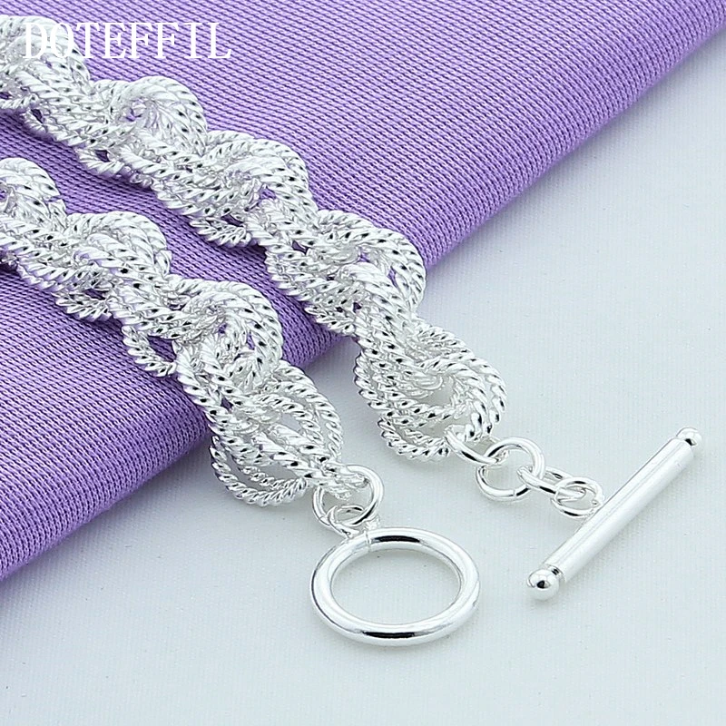 DOTEFFIL Brand Design 925 Sterling Silver Charm Bracelet Exquisite Jewelry Silver For Women Gift Party