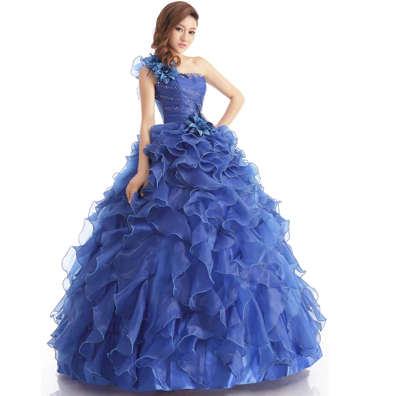 Dostosowane przyjazd suknia wieczorowa suknia balowa jedno ramię wzburzyć Rhinestone suknia wieczorowa suknie balowe Vestido De Festa Longo 2018