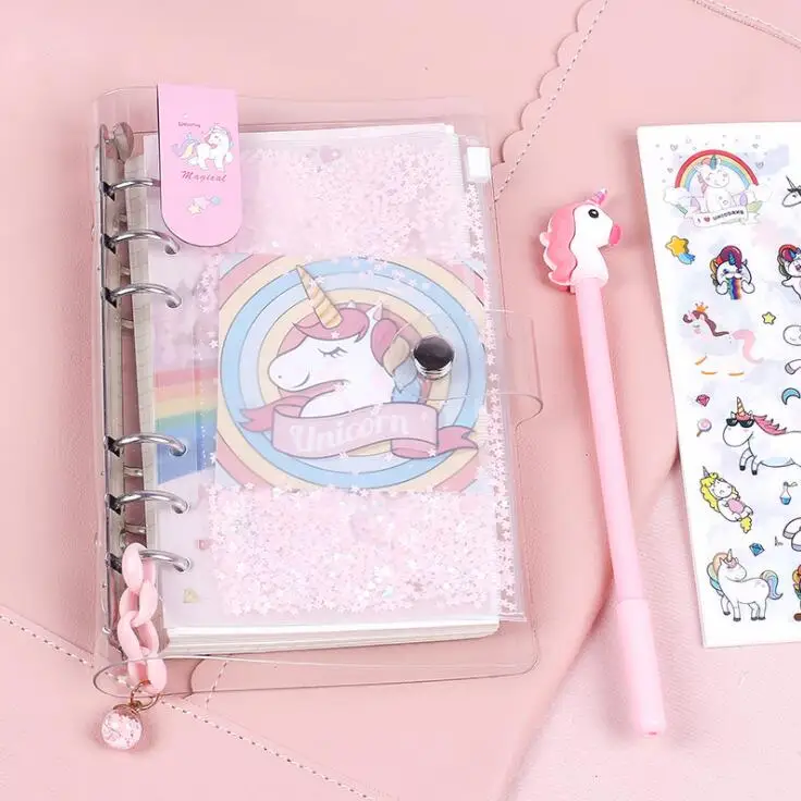 Kawaii Loose-leaf A6 Unicorn Spiral Sketchbook Notebook Journal Diary Plan To-Do It Blank Papers Stationery Kids Birthday Gift