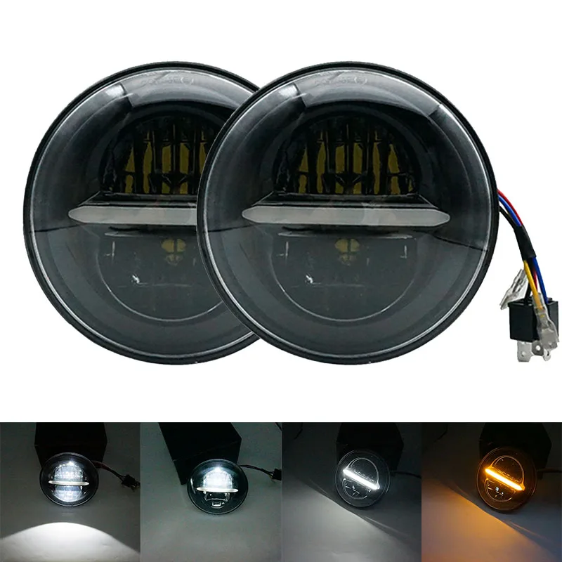 

7 Inch LED Projector Headlamp Hi/ Lo Beam DRL Amber Turn Signal Lights 12V/24V DC For Jeep Wrangler JK Lada Niva 4x4 Headlights