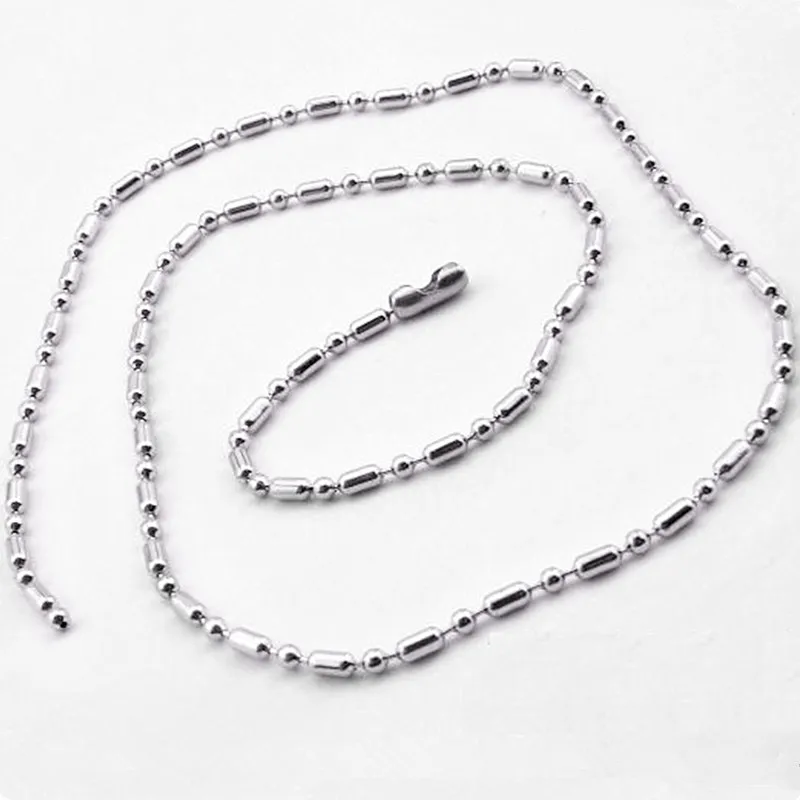 10pcs/lot Stainless Steel Bamboo Ball Beads Chain On The Neck For Men DIY Jewelry Making Accessories Necklace Dog Tag Chains