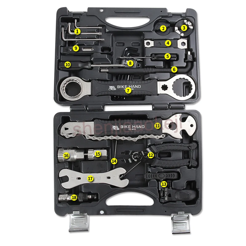 Mountain bike Professional Tool 22 pcs/set  Kit Repair Spoke Wrench Freewheel Pedal Wrench YC-721 Bicycle Repair Tool