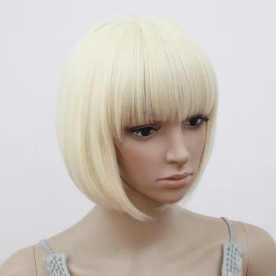 

Светлый парик Fei-Show, синтетические термостойкие короткие волнистые волосы Peruca Pelucas, карнавальный костюм, косплей, мультяшная роль, короткие волосы боб