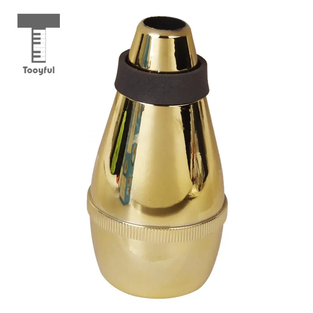 Tooyful High Quality 1Pc Light-weight Practice Trumpet Straight Mute Silencer Made of Good ABS for Trumpets Instrument Golden