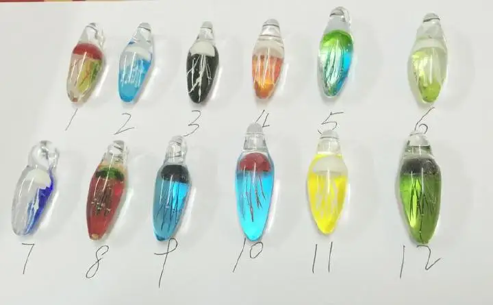 12 PCS Artificial Mixed fashion Jellyfish mix colorful glass fine pendant