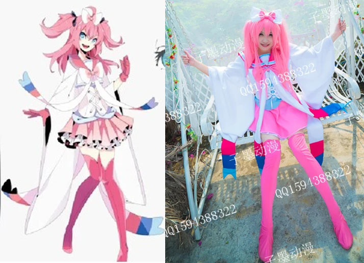 Sylveon Cosplay costume Anime custom any size 11