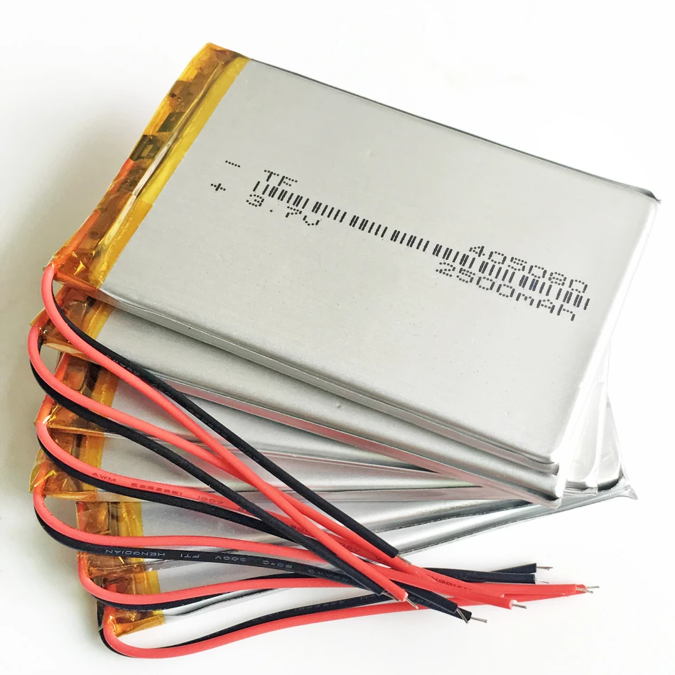 5 szt. 3.7V 2500mAh litowo-polimerowa LiPo akumulator 405080 ogniwa jonów do Mp3 GPS PSP tablet PC PAD MID Power Bank DVD