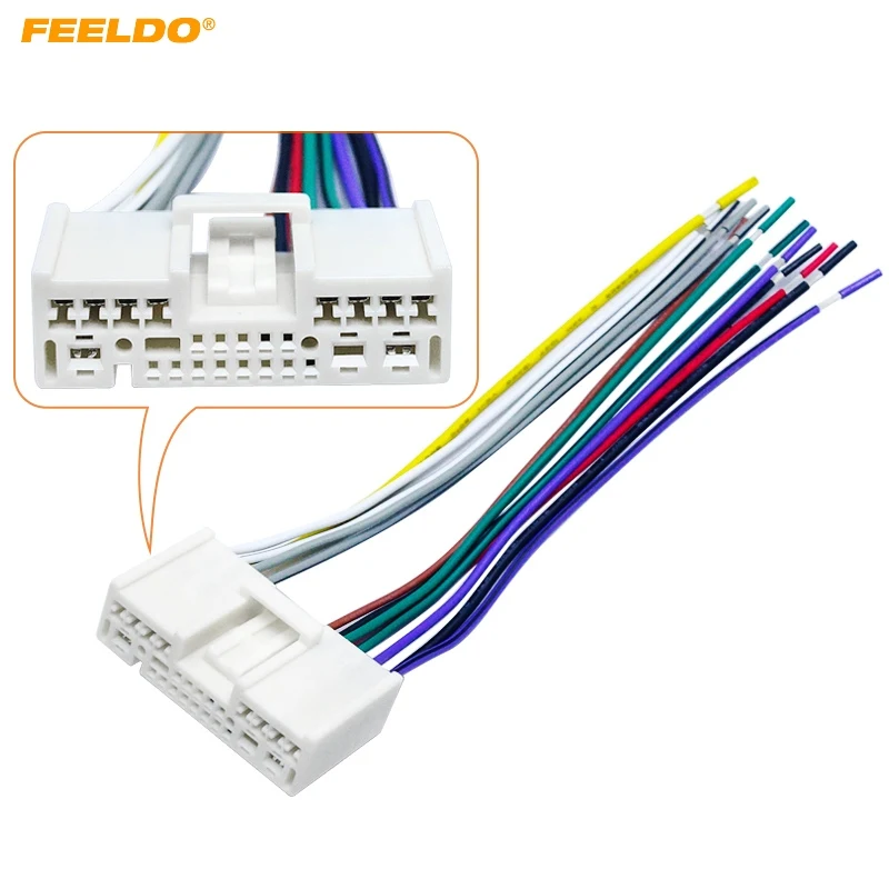 FEELDO 1PC Car CD Radio Audio Power Harness Cable Adapter For Mazda 2 3 5 6 8 Mazda CX5 CX7 #CT1238