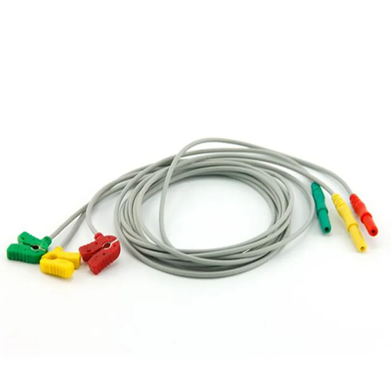 Children/Baby Use  AAAMI Holter Recorder ECG Leadwire,3 Leads,Snap,AHA D1.5 to Clip 4.0 Holter Cables for Holter Machine