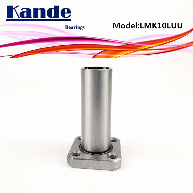 Kande Bearings LMK10L 1pc LMK10LUU LMK10L UU Extended Square Flange Linear Bearing dr: 10mm